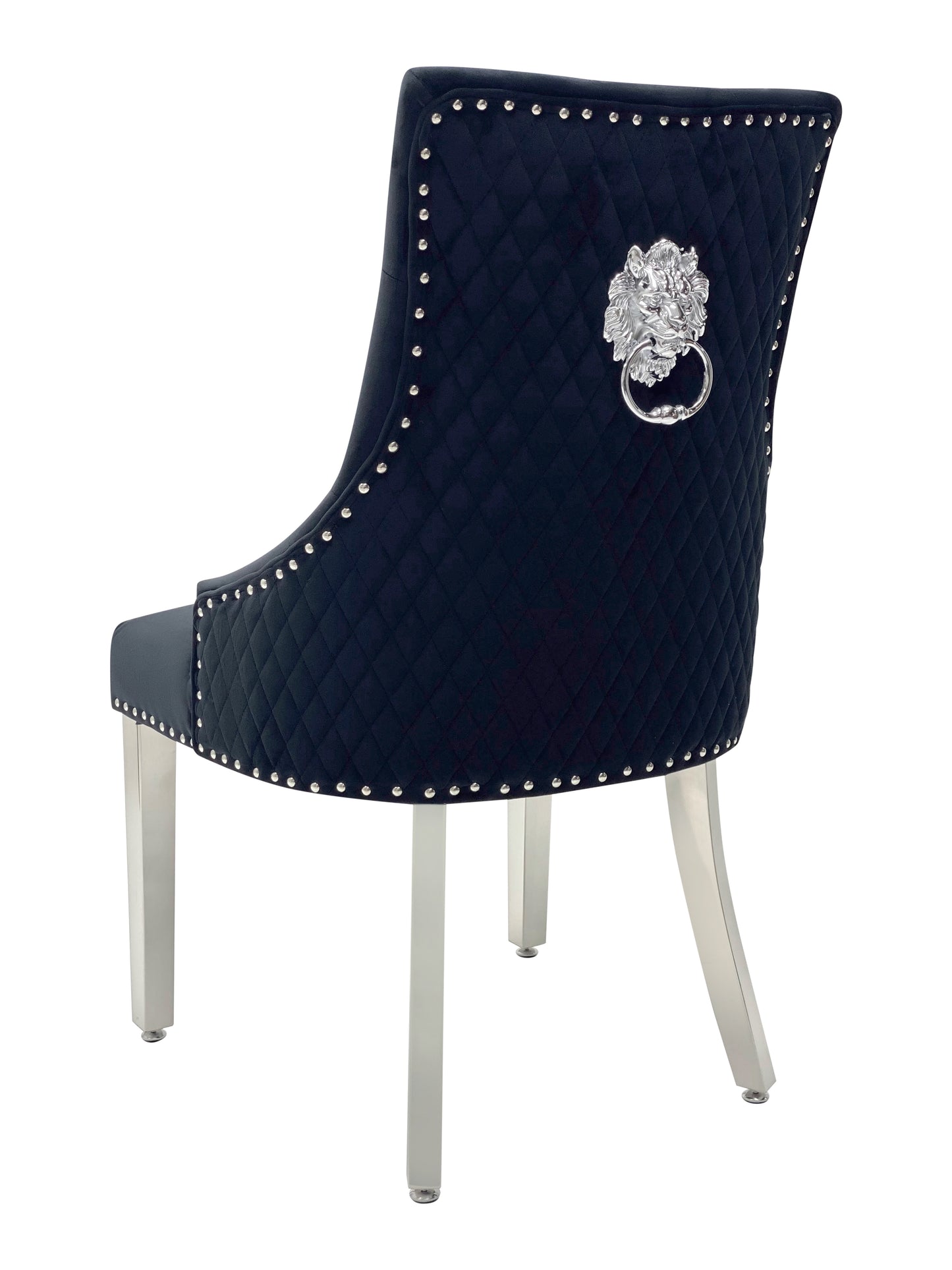 Paris Plush Velvet Lion Knocker Dining Chairs