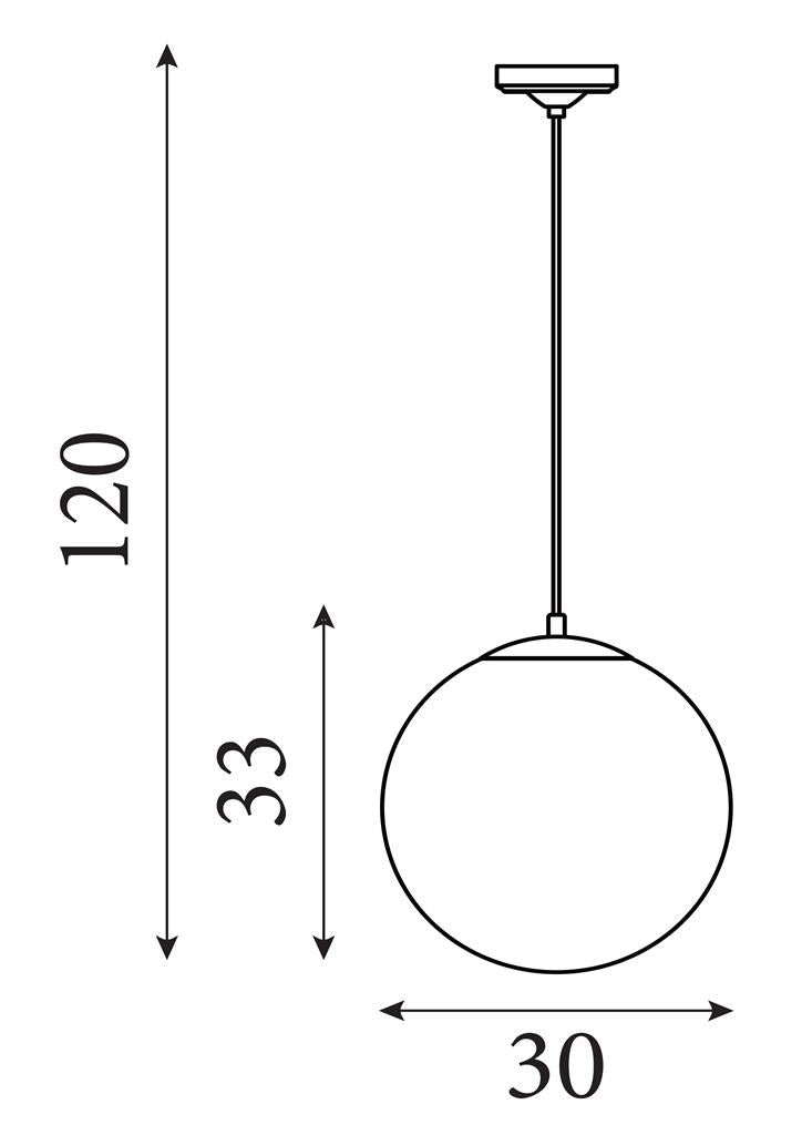 Atom Pendant - Black Metal & Opal Glass