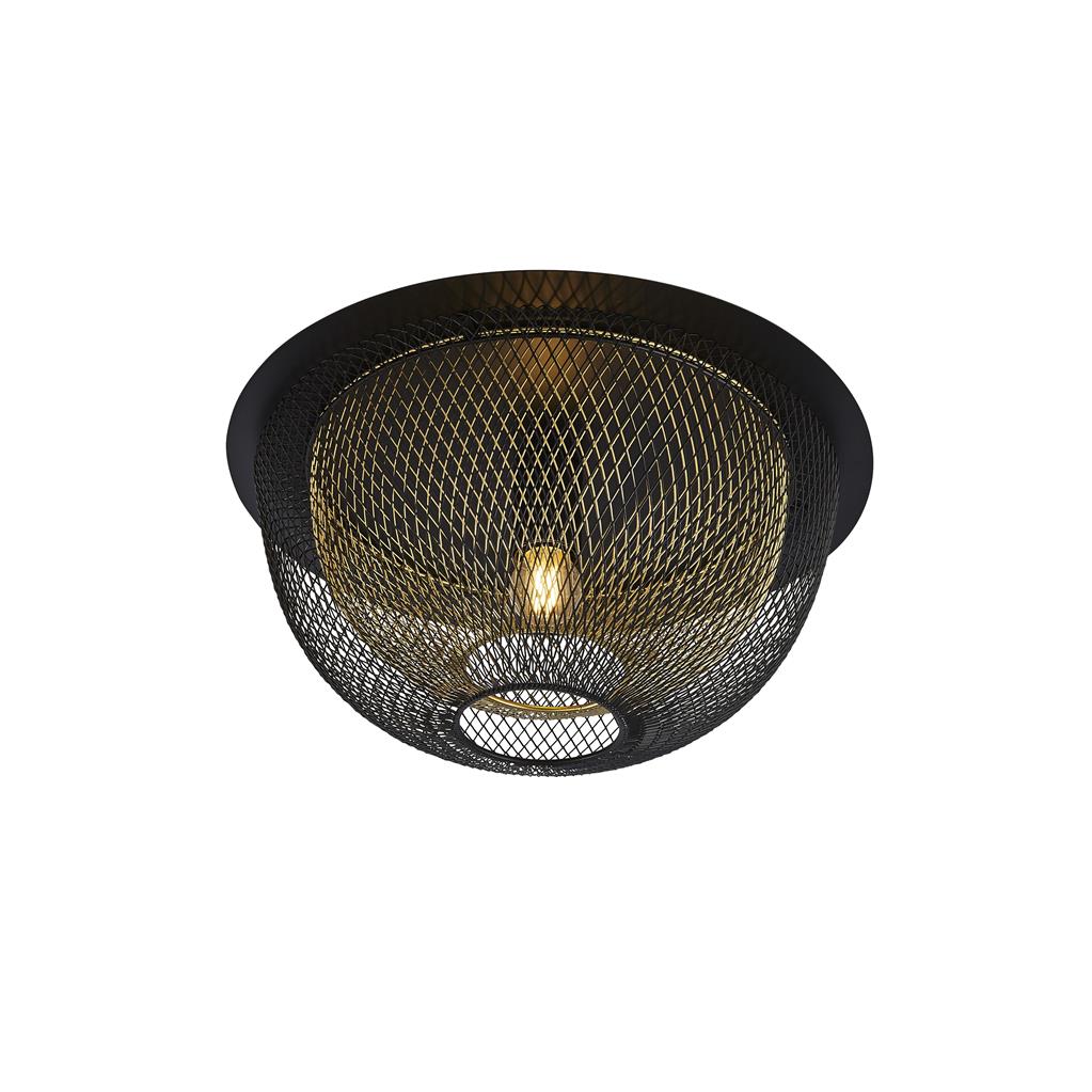 Honeycomb Flush - Black Metal & Gold Mesh