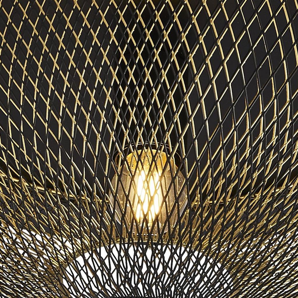 Honeycomb Flush - Black Metal & Gold Mesh