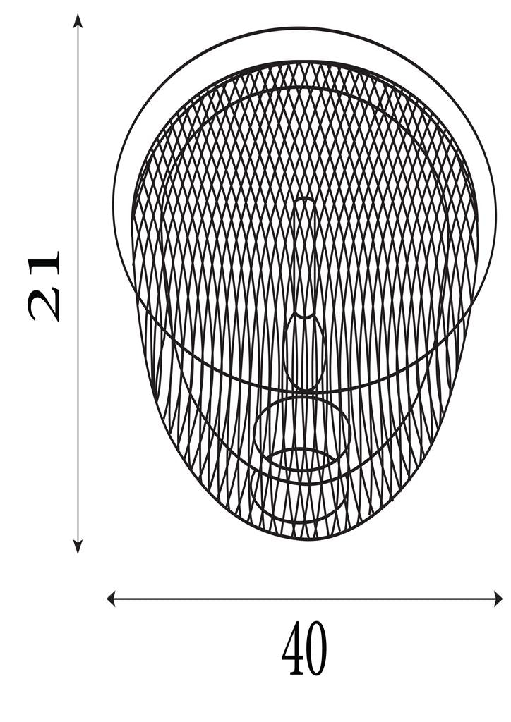 Honeycomb Flush - Black Metal & Gold Mesh