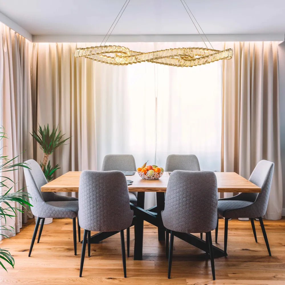 Crystal Chandelier LED Pendant Light 36W 3CCT with Copper Finish