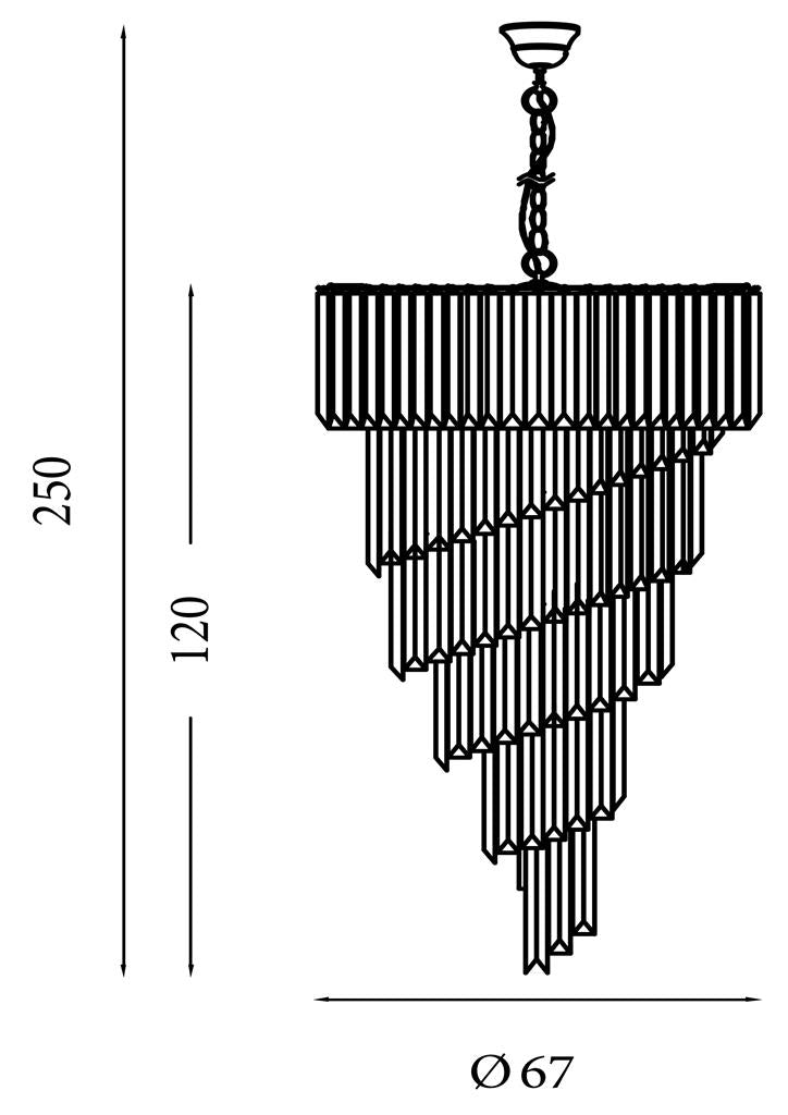 9Lt Chandelier - Chrome Metal & Acrylic