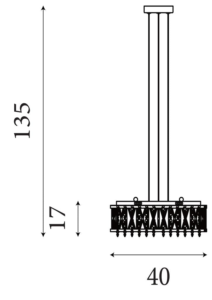 Elise Pendant to Semi-Flush - Chrome Metal & Crystal (Various Sizes)