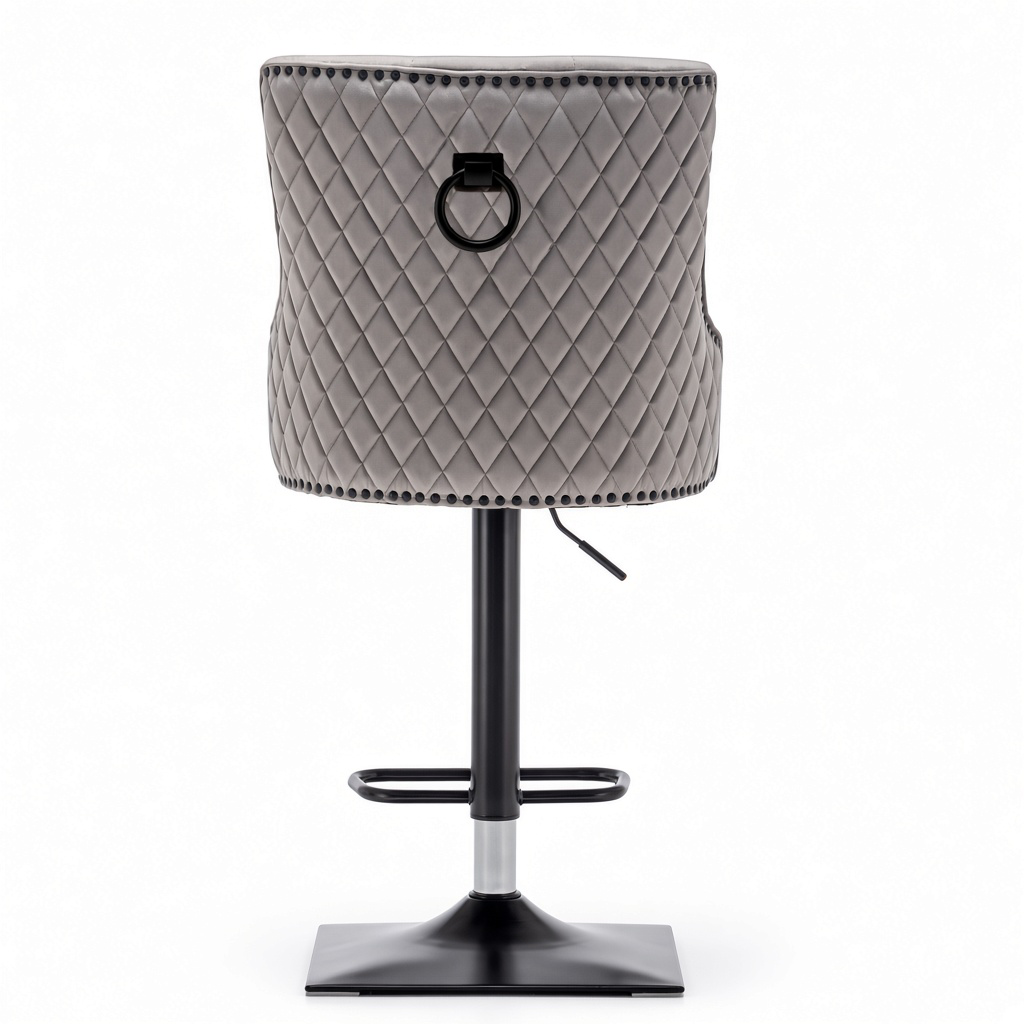 Cambridge French Velvet Light Grey Barstool