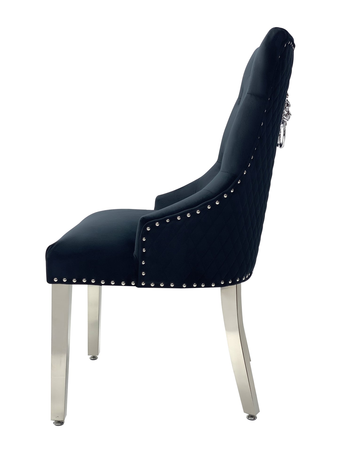 Paris Plush Velvet Lion Knocker Dining Chairs