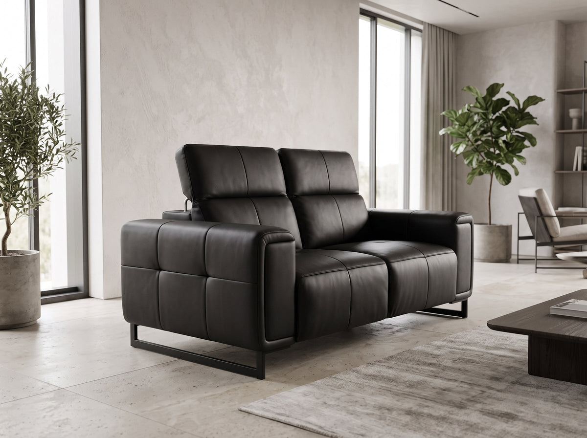 Richmond Electric Recliner Sofa Black 2 Seater