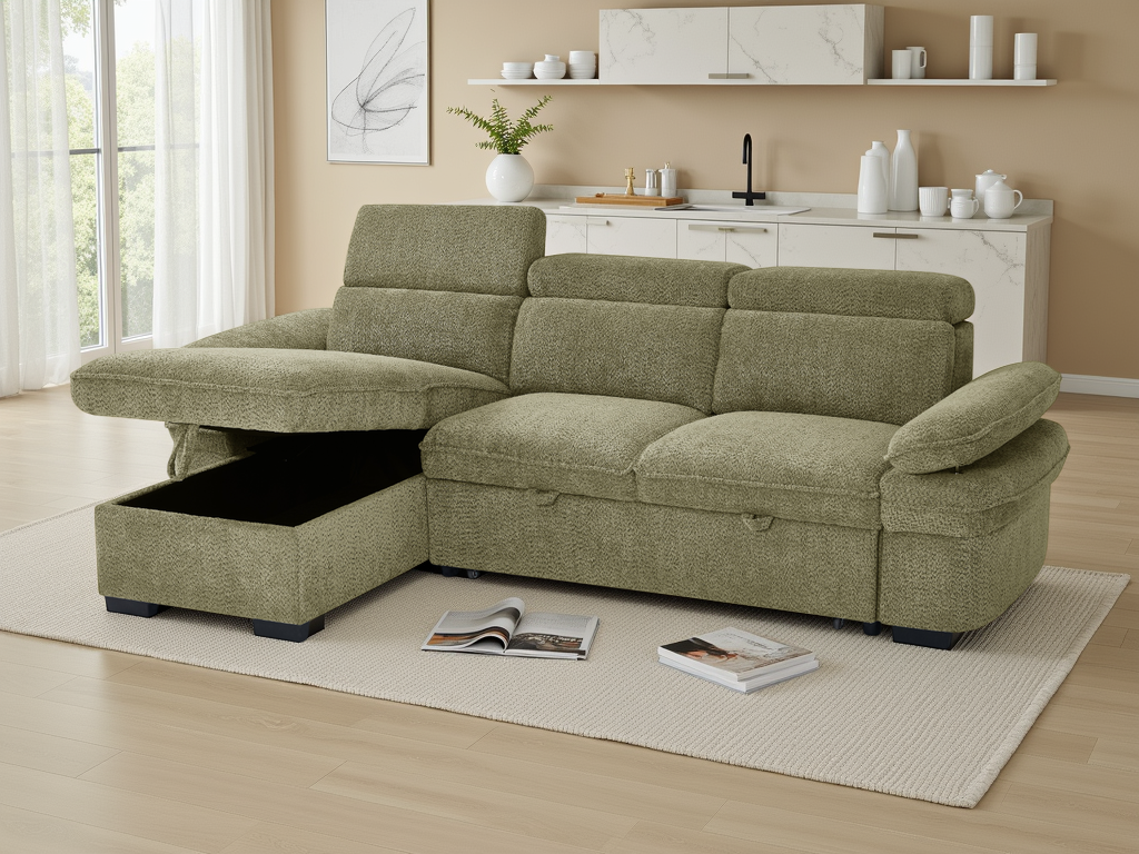 Hudson Sofabed Green Universal Corner