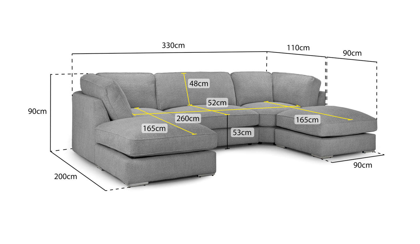 Nina Fullback U Shape Sofa