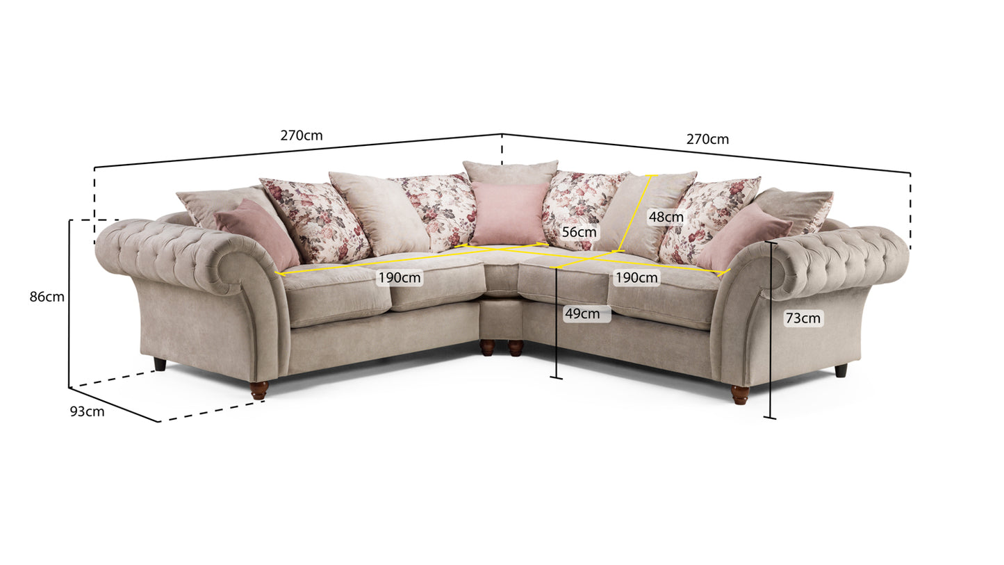 Hampton Large Beige Corner Sofa