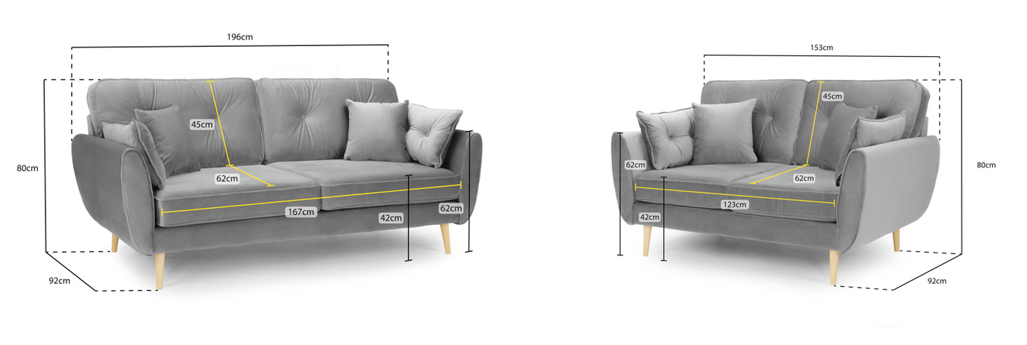 Zinc Grey 3+2 Seater Set