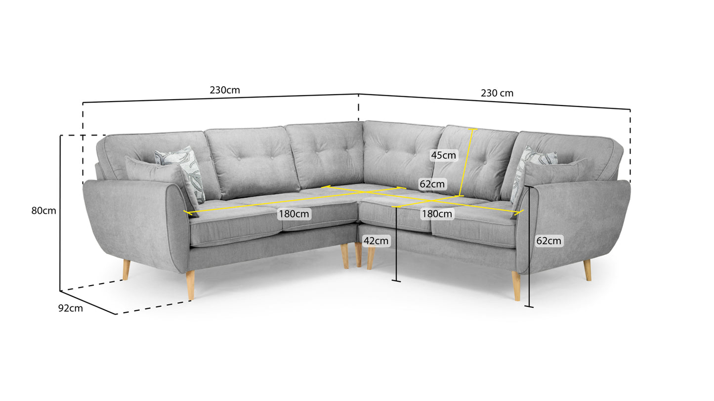 Zinc Grey Large Corner Sofa