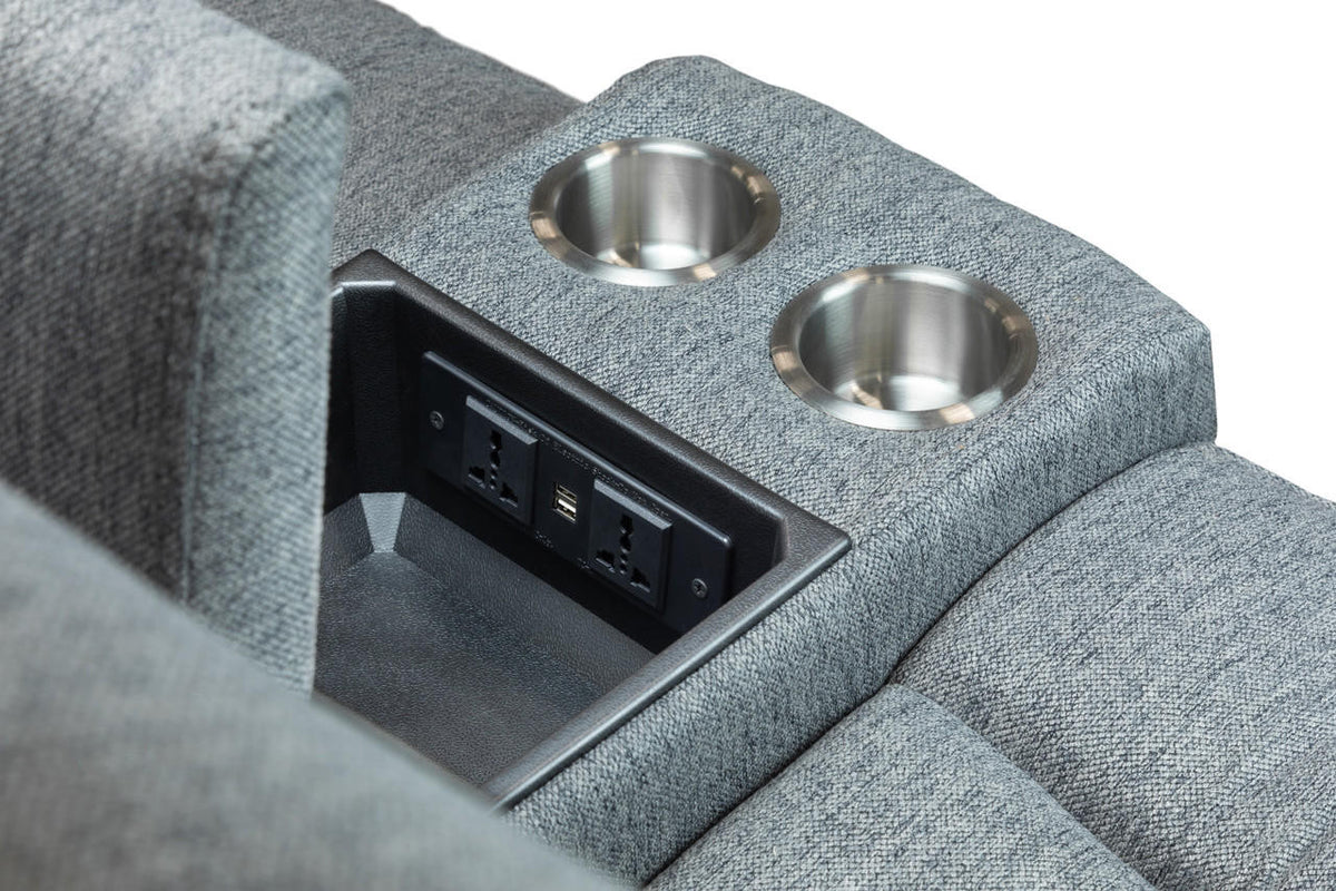Erin Electric Recliner Sofa Grey 3+2 Set