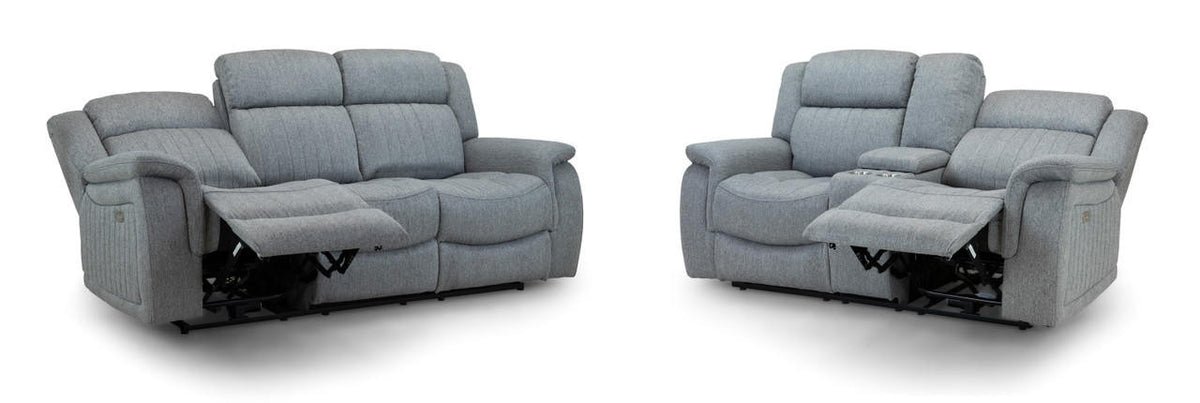 Erin Electric Recliner Sofa Grey 3+2 Set
