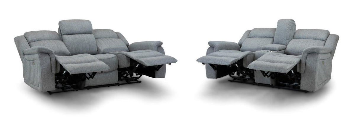 Erin Electric Recliner Sofa Grey 3+2 Set