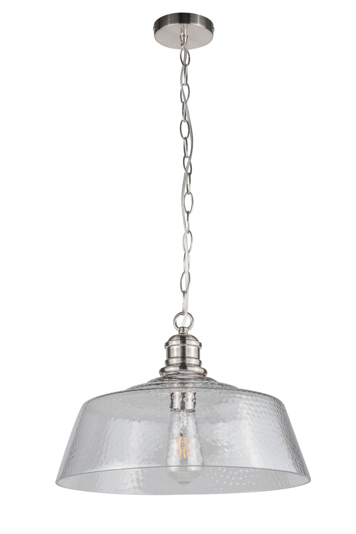 Millar 1 Light Pendant Satin Chrome/Antique Brass