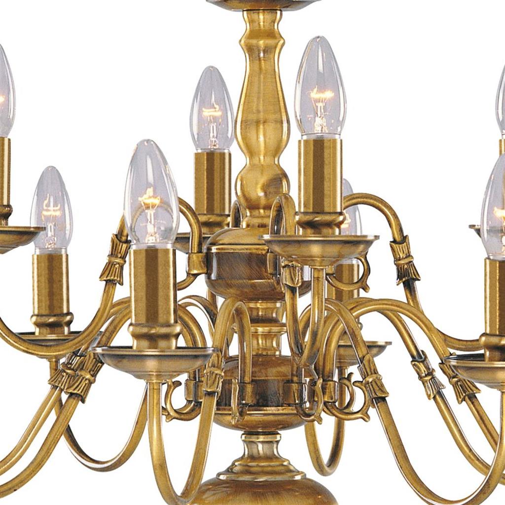 Searchlight 1019-12AB Flemish 12Lt Ceiling Pendant - Antique Brass RRP £907.00