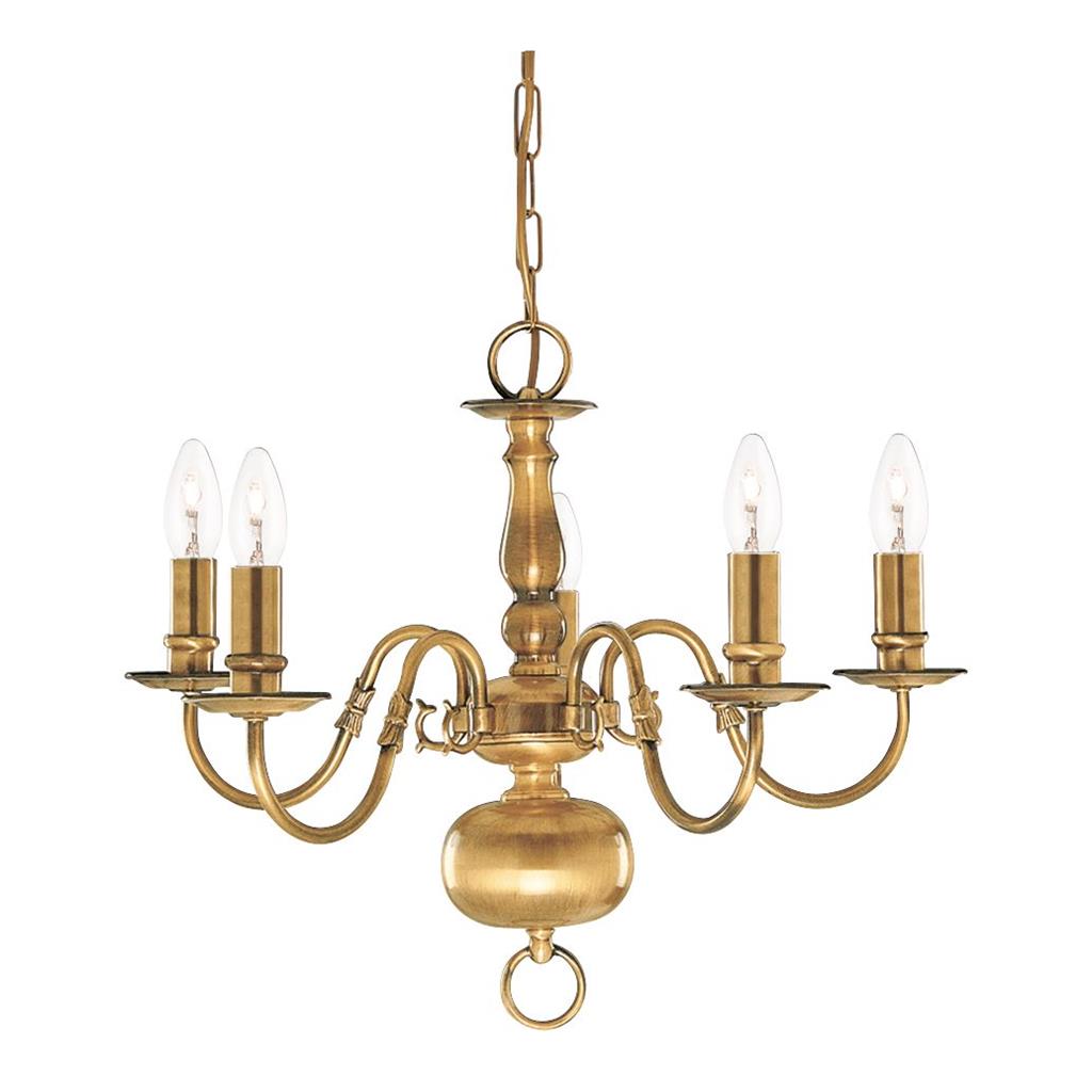 Searchlight 1019-5AB Flemish 5 Light Ceiling Pendant - Antique Brass RRP £389.00