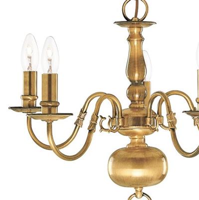 Searchlight 1019-5AB Flemish 5 Light Ceiling Pendant - Antique Brass RRP £389.00