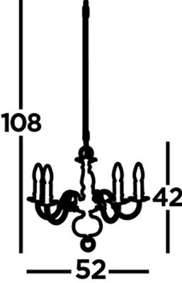 Searchlight 1019-5AB Flemish 5 Light Ceiling Pendant - Antique Brass RRP £389.00