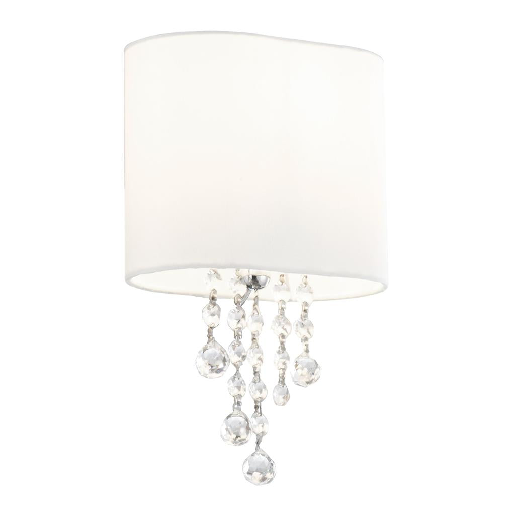 Searchlight 1051-1CC Nina Wall Light - Chrome, Crystal & White Shades RRP £69.00