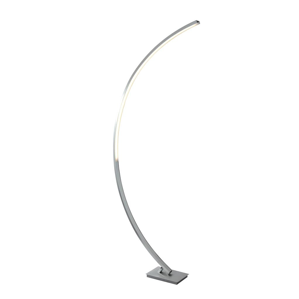 1070SS Colton LED Curved Floor Lamp - Satin Silver & Opal RRP £239.00
