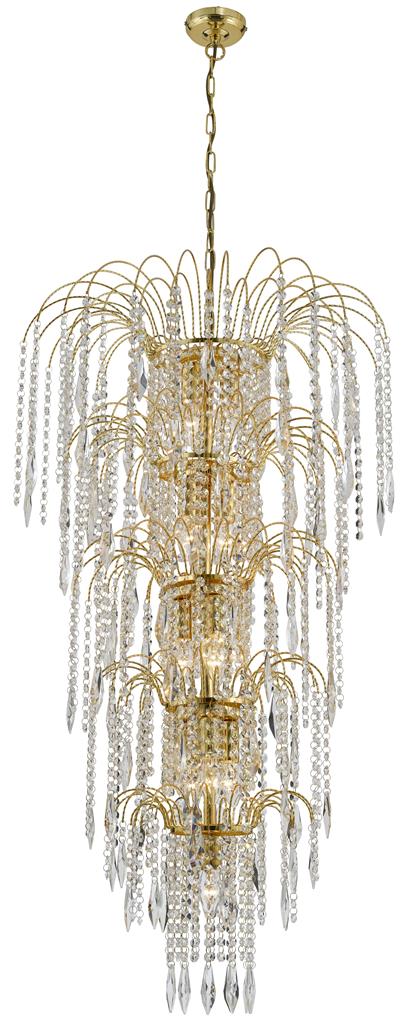 Searchlight Waterfall 1313-13GO 13 Light Tier Chandelier - Gold & Crystal RRP £960.00