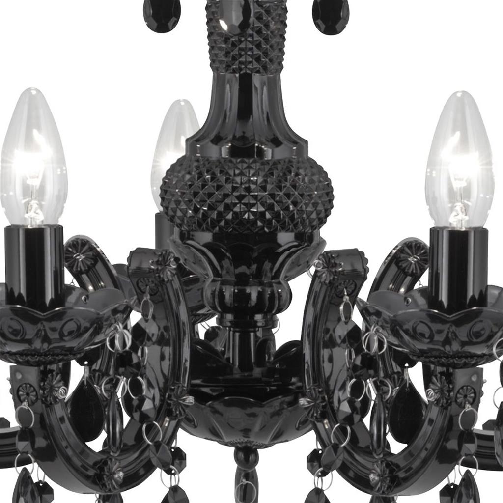 Searchlight 1455-5BK Marie Therese 5Lt Ceiling Pendant - Black Glass & Acrylic RRP £118.00