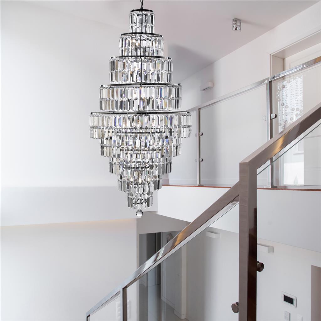 1500CC Empire 13Lt Chandelier - Chrome & Clear Crystal RRP £1,719.00