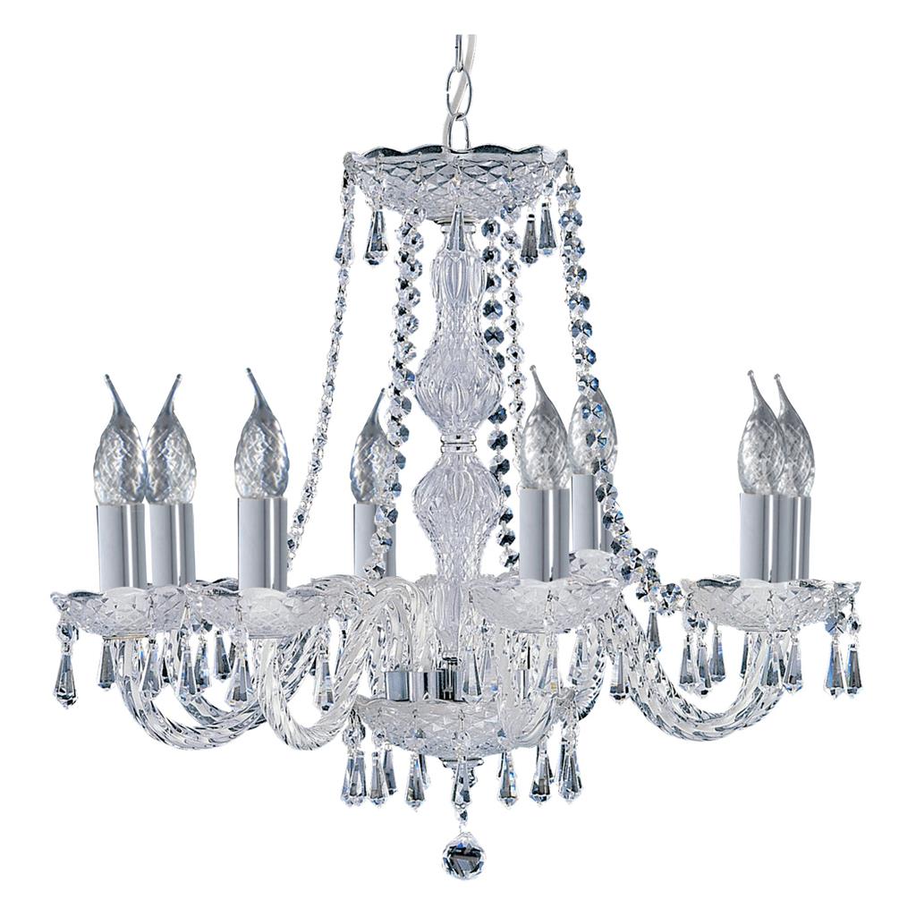 Searchlight 218-8 Hale 8 Light Chandelier - Chrome & Clear Crystal RRP £349.00