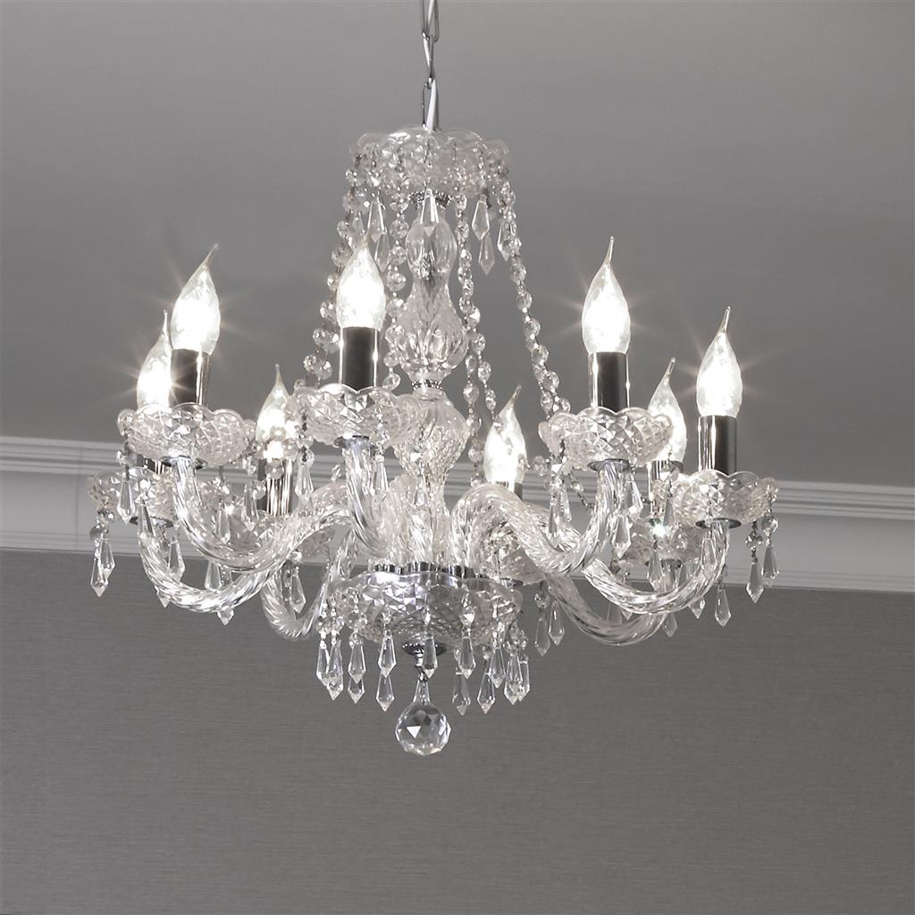 Searchlight 218-8 Hale 8 Light Chandelier - Chrome & Clear Crystal RRP £349.00