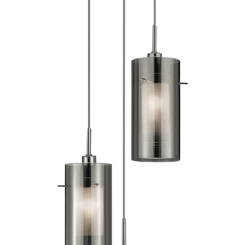 Searchlight 2300-3SM Duo 2 3Lt Multi-Drop Pendant - Smoked Glass & Frosted Inner RRP £139