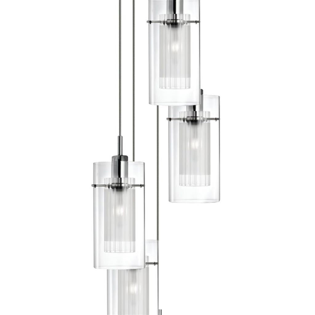 Searchlight 2305-5 Duo I 5Lt Ceiling Pendant - Chrome & Double Glass