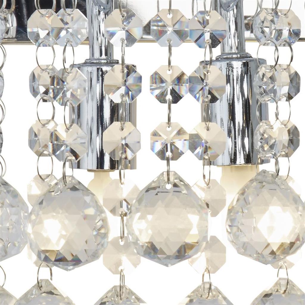 Searchlight 2402-2CC Hanna 2Lt Flush Ceiling Light - Chrome & Clear Crystal