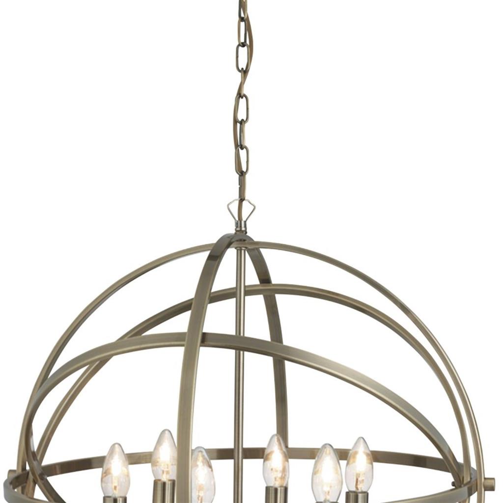 Searchlight 2476-6AB Orbit 6 Light Ceiling Pendant - Antique Brass RRP £419.00