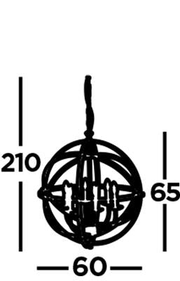 Searchlight 2476-6AB Orbit 6 Light Ceiling Pendant - Antique Brass RRP £419.00