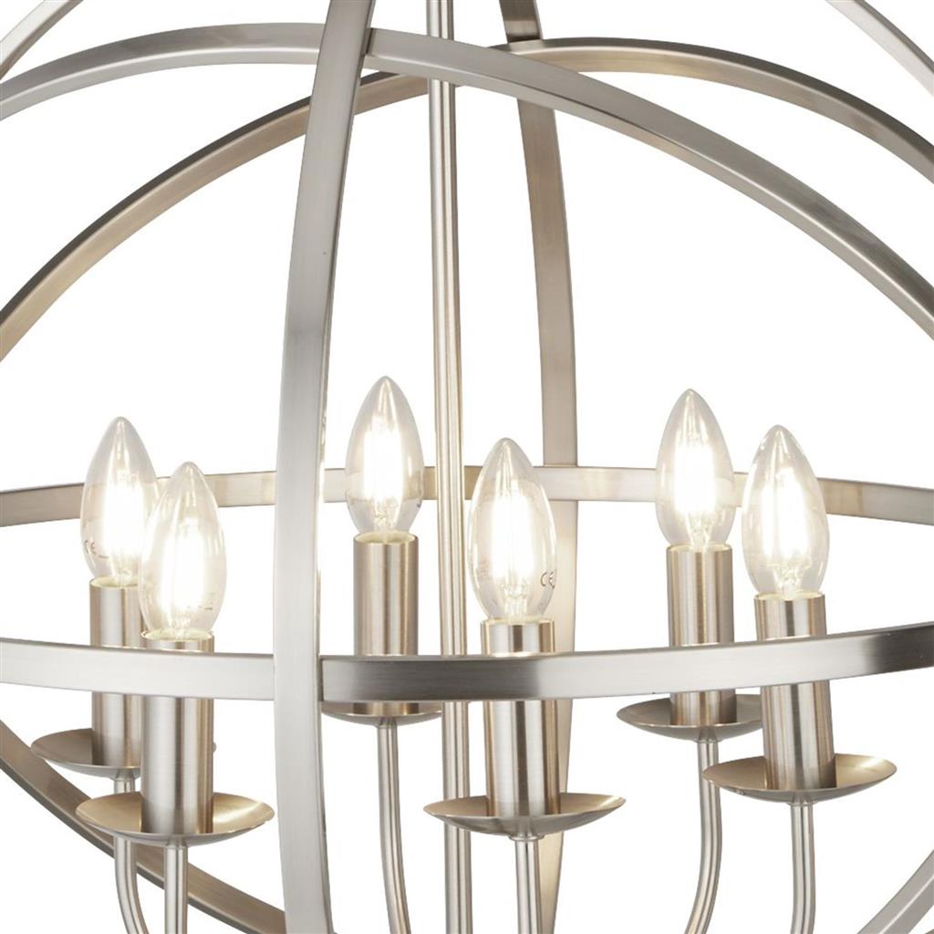Searchlight 2476-6SS Orbit 6 Light Ceiling Pendant - Satin Silver RRP £419.00