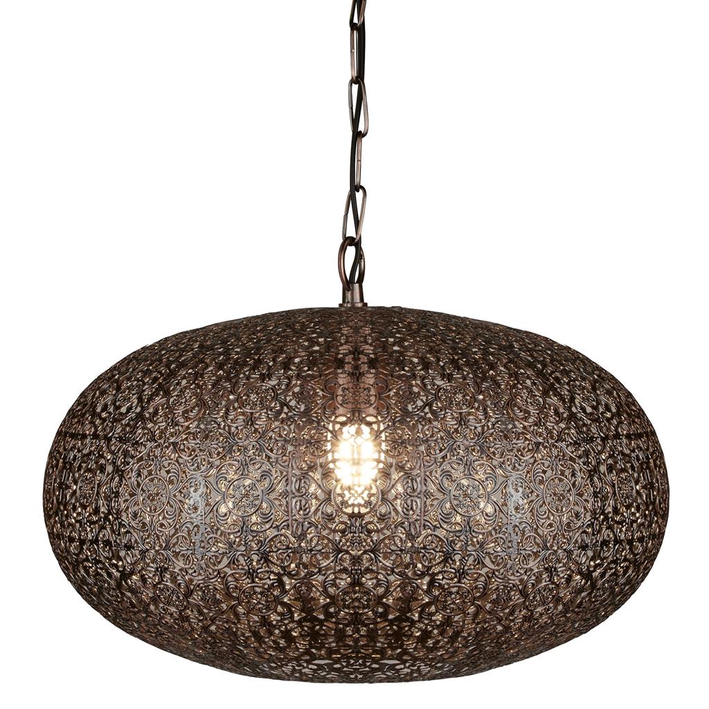 Searchlight 2672CU Fretwork Ceiling Pendant - Antique Copper RRP £139.00