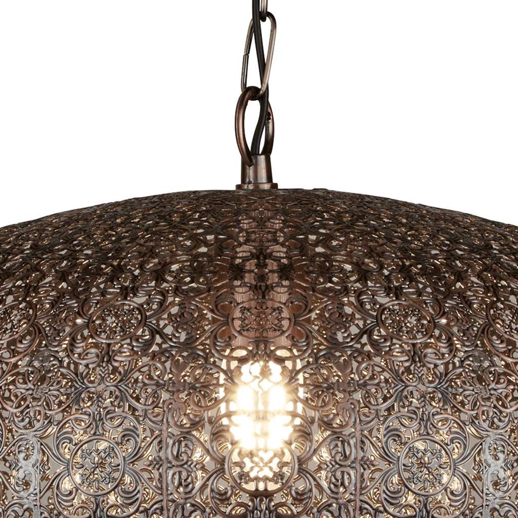 Searchlight 2672CU Fretwork Ceiling Pendant - Antique Copper RRP £139.00