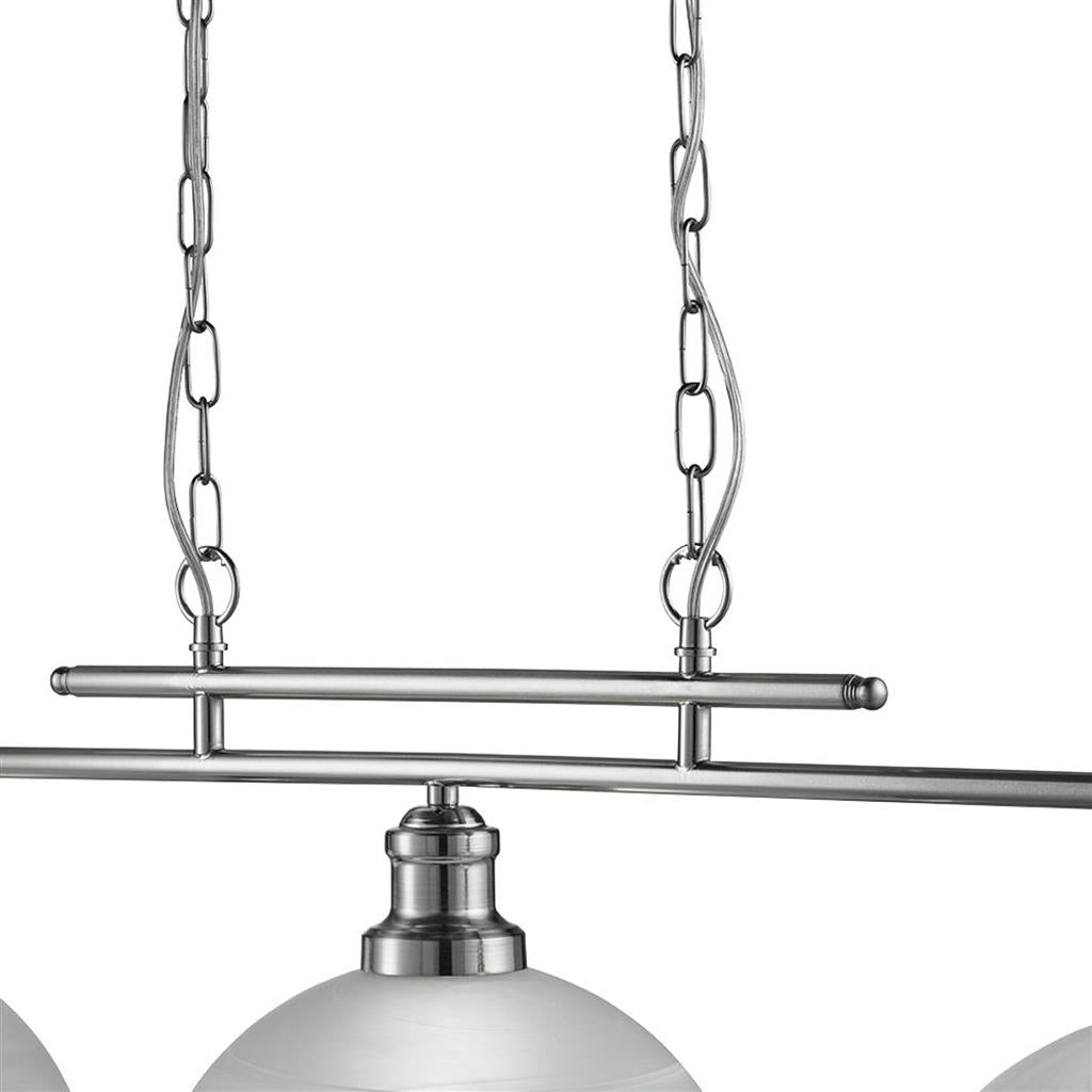 Searchlight 2683-3SS Bistro 3Lt Bar Ceiling Pendant - Satin Silver & Glass RRP £199.00