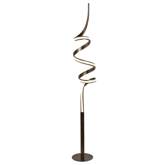2813RU Ribbon LED Twist Floor Lamp - Rustic Black/Gold Metal & Opal RRP £339.00
