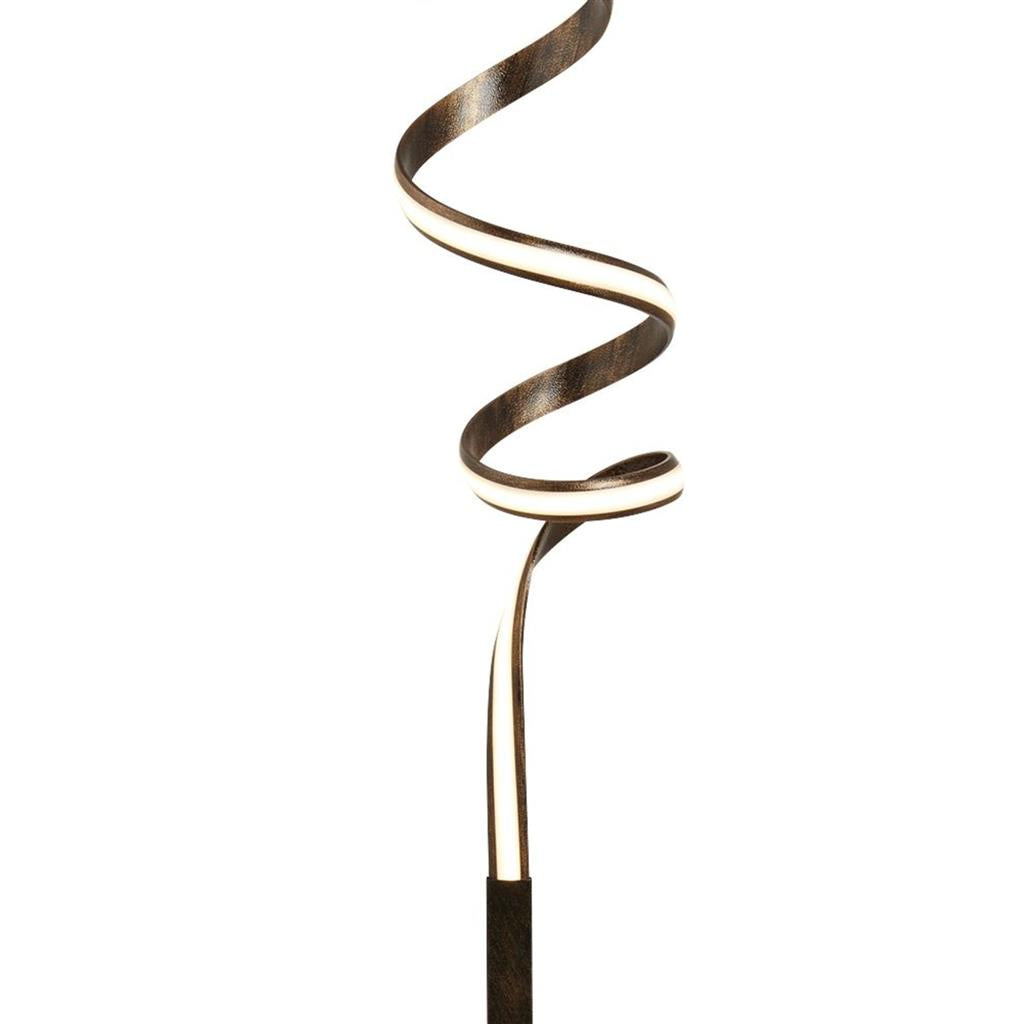 2813RU Ribbon LED Twist Floor Lamp - Rustic Black/Gold Metal & Opal RRP £339.00