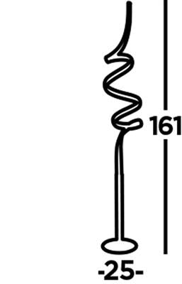 2813RU Ribbon LED Twist Floor Lamp - Rustic Black/Gold Metal & Opal RRP £339.00