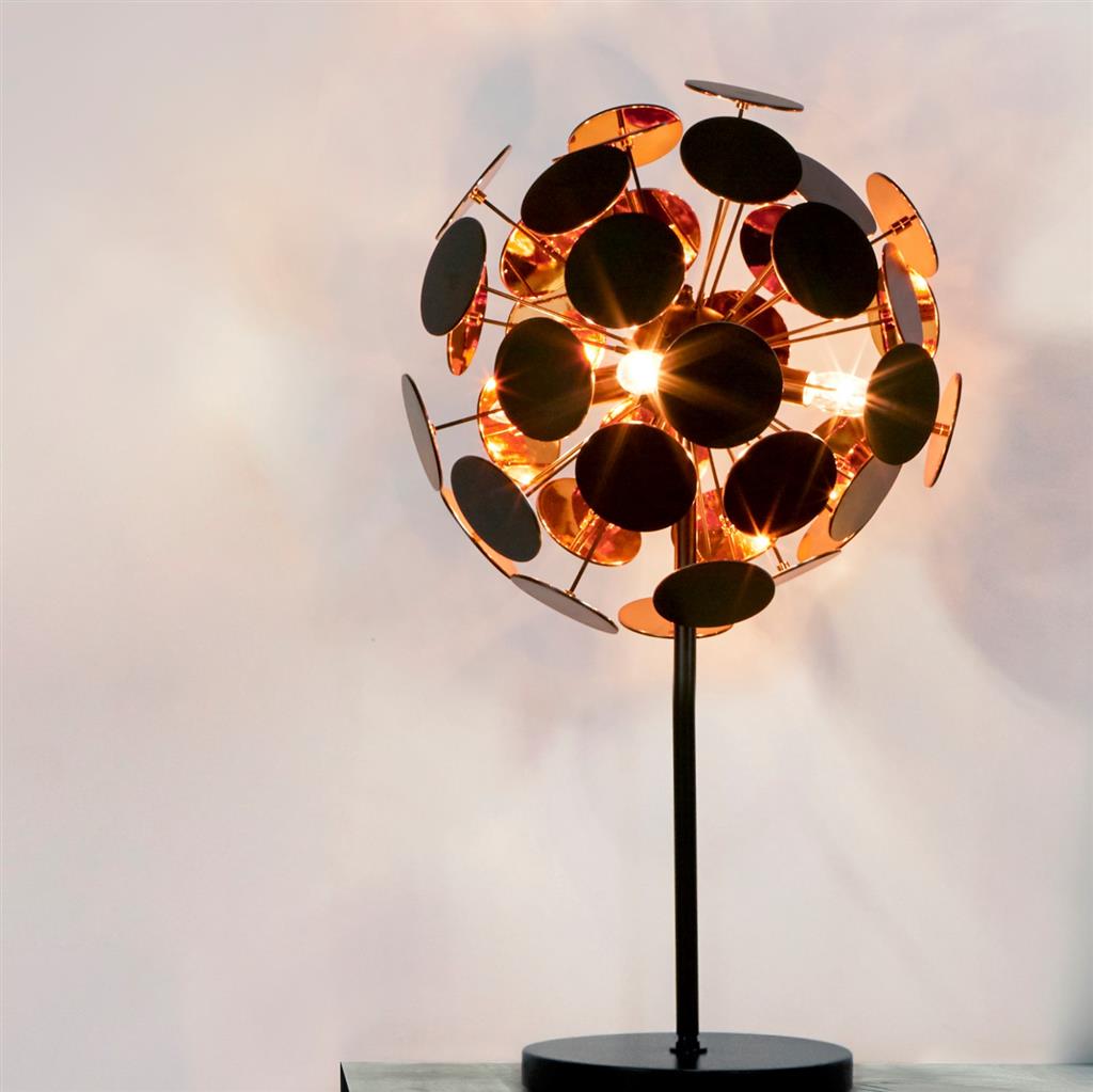 3070BG Discus 3Lt Table Lamp - Black Metal & PC Discs RRP £159.00