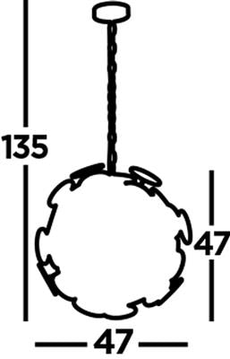 30744BG Discus 4Lt Ceiling Pendant - Black Metal/PC Discs RRP £160.00