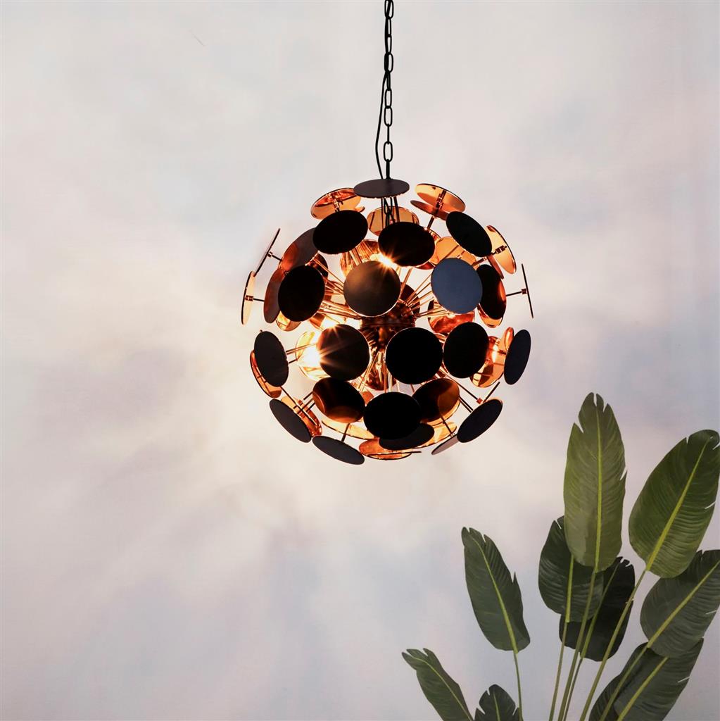 30744BG Discus 4Lt Ceiling Pendant - Black Metal/PC Discs RRP £160.00