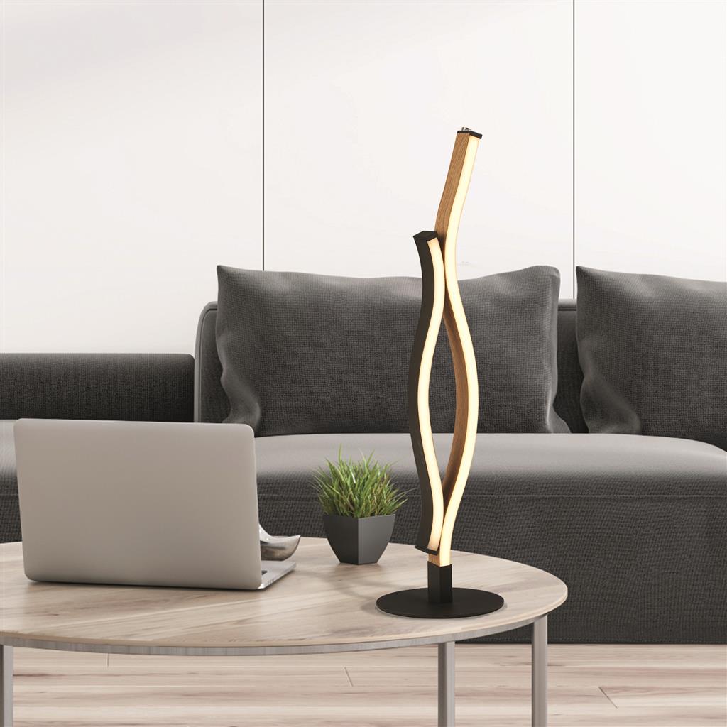 Swirl LED Table Lamp - Black With Wood Effect RRP £149.99