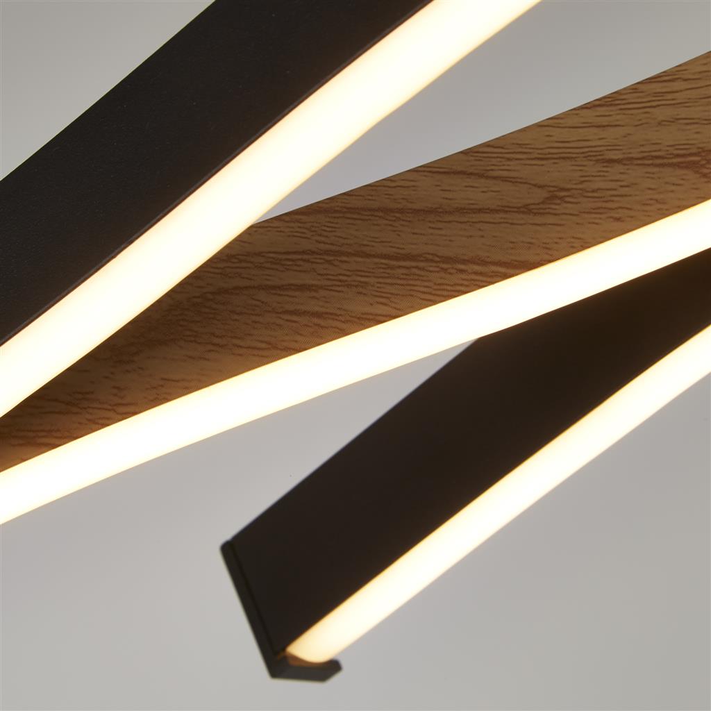 Swirl LED Ceiling Pendant - Black With Wood Effect RRP £279.00