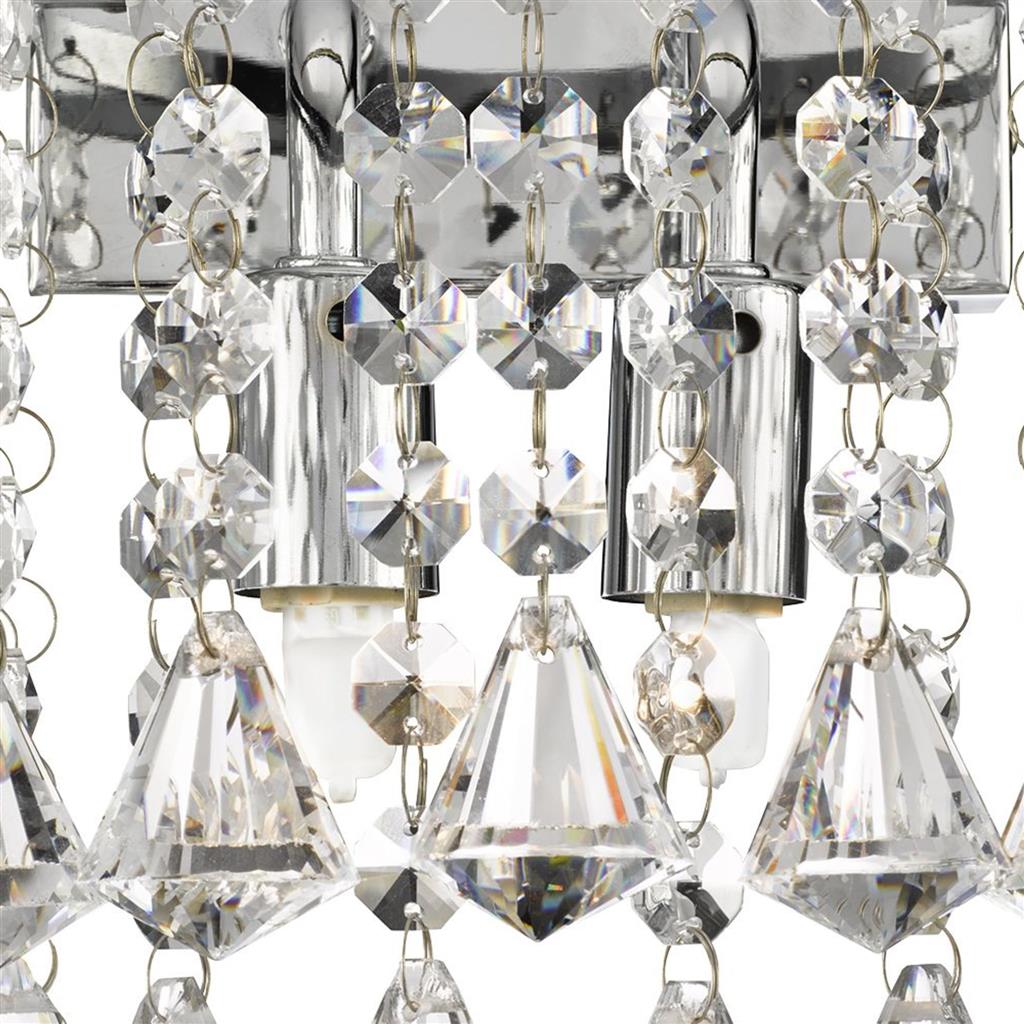 Searchlight 3302-2CC Hanna 2Lt Flush Ceiling Light - Clear Crystal & Chrome