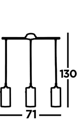 Searchlight 3303-3SM Duo 3 Light Bar Pendant - Smoked Glass with Frosted Inner RRP £149